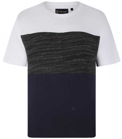 Kam Jeans 5739 Contrast Panel Cut & Saw T-Shirt Charcoal - T-skjorter - Store T-skjorter - 2XL-14XL