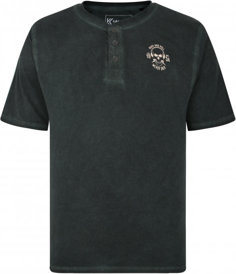 Kam Jeans 5741 Acid Wash Skull Print Tee Charcoal - T-skjorter - Store T-skjorter - 2XL-14XL