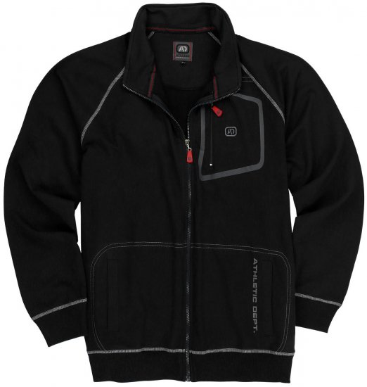 Adamo Manuel Sweatshirt with Zipper Black - Gensere og hettegensere - Store hettegensere - 2XL-14XL