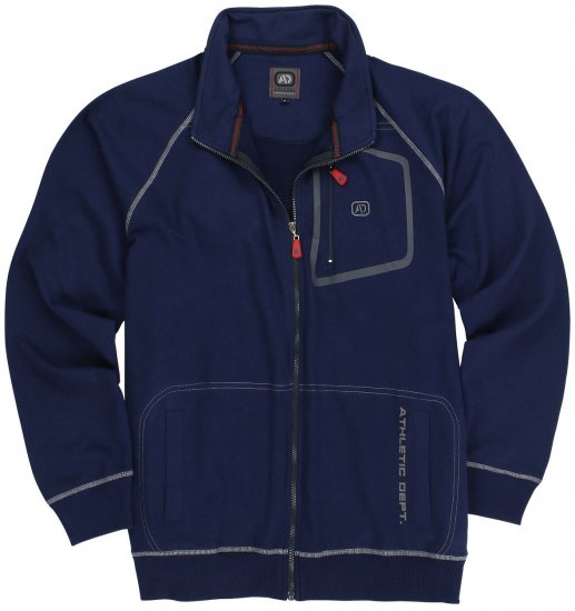 Adamo Manuel Sweatshirt with Zipper Navy - Gensere og hettegensere - Store hettegensere - 2XL-14XL