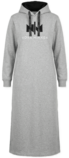 Nora Mikken MARI Maxi Hoodie Dress Grey - Gensere og hettegensere - 