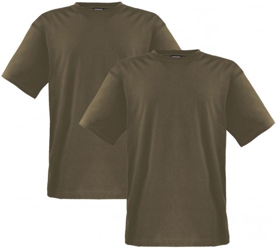 Adamo Marlon Comfort fit 2-pack T-shirt Khaki - T-skjorter - Store T-skjorter - 2XL-14XL