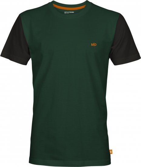 Motley Denim Granada Black Short Sleeved T-Shirt Racing Green - T-skjorter - Store T-skjorter - 2XL-14XL