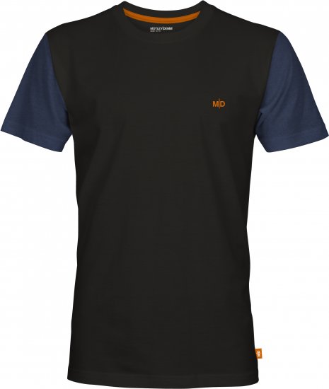 Motley Denim Vigo Colored Short Sleeve T-Shirt Black/Dark Indigo - T-skjorter - Store T-skjorter - 2XL-14XL