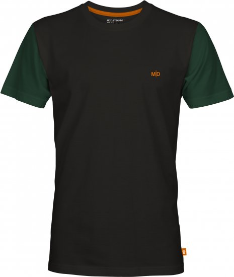 Motley Denim Vigo Colored Short Sleeve T-Shirt Black/Racing Green - T-skjorter - Store T-skjorter - 2XL-14XL
