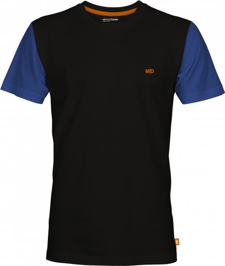 Motley Denim Vigo Colored Short Sleeve T-Shirt Black/Royal Blue - T-skjorter - Store T-skjorter - 2XL-14XL
