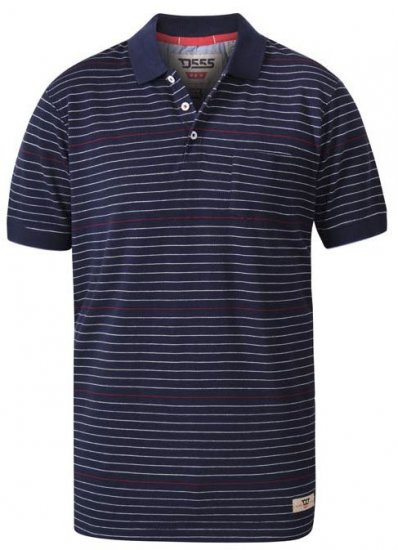 D555 Metro Stripe Jersey Polo Navy Stripe - Polo- & piqueskjorter - Poloskjorte i store størrelser - 2XL-8XL