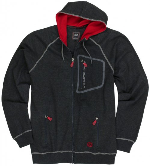 Adamo Michael Hoodie with Zipper Charcoal - Gensere og hettegensere - Store hettegensere - 2XL-14XL