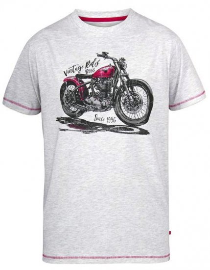 D555 Miles Vintage Rides Motorbike Crew Neck Printed T-Shirt - T-skjorter - Store T-skjorter - 2XL-14XL