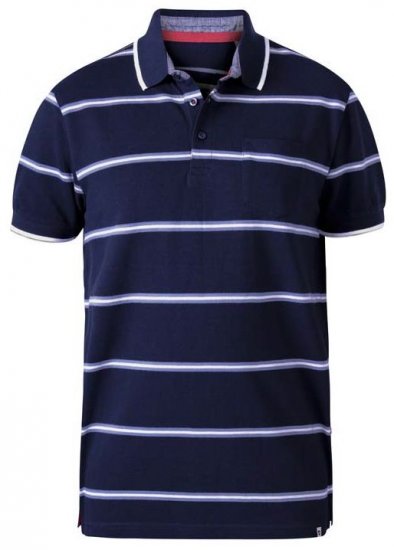D555 Montego Twin Stripe Pique Polo - Polo- & piqueskjorter - Poloskjorte i store størrelser - 2XL-8XL