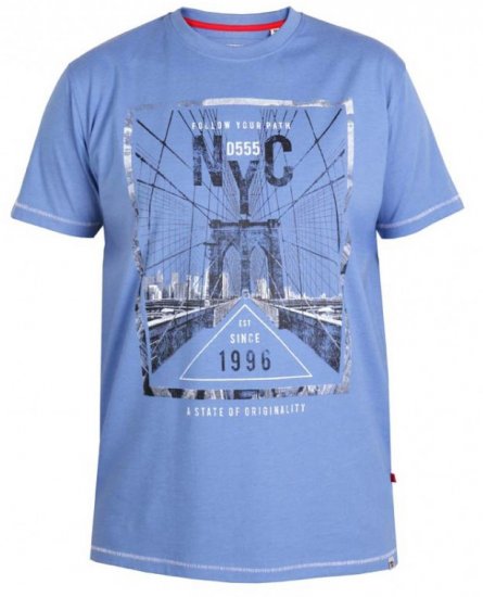 D555 Monty T-shirt Blue - T-skjorter - Store T-skjorter - 2XL-14XL