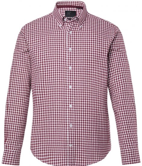 JP1880 Checked Flannel Shirt Long Sleeve Light Red Tall - HERREKLÆR MT-6XLT - Klær for høye menn