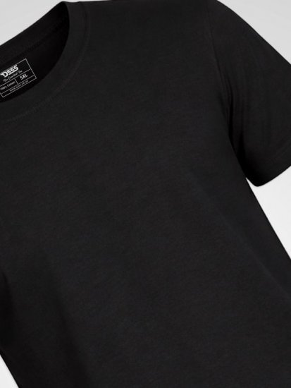 D555 Smartly T-skjorte med rund hals Svart 5-pakning - T-skjorter - Store T-skjorter - 2XL-14XL