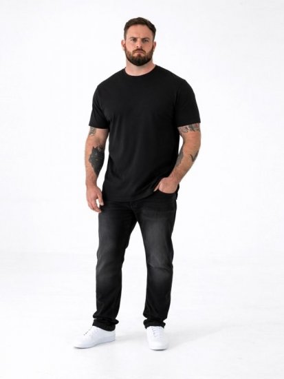 D555 Smartly T-skjorte med rund hals Svart 5-pakning - T-skjorter - Store T-skjorter - 2XL-14XL