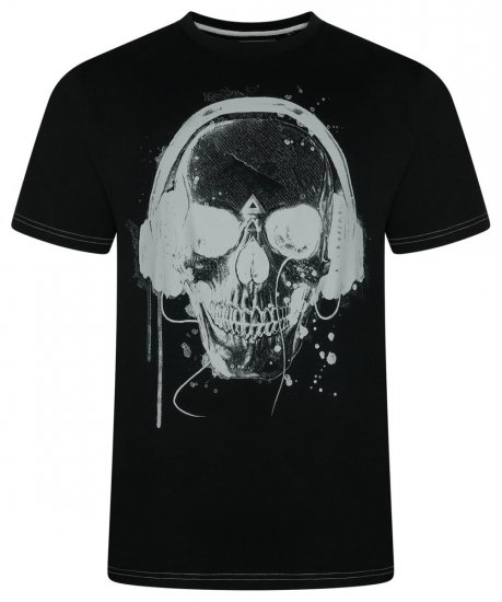 Kam Jeans 5811 T-skjorte med hodeskalle Svart - T-skjorter - Store T-skjorter - 2XL-14XL
