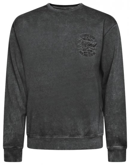 Kam Jeans 7081 Collegegenser med brodering Svart - Gensere og hettegensere - Store hettegensere - 2XL-14XL