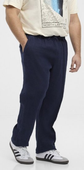 North Latitude 51142 Linbukse med strikk i livet Mørkeblå - Jeans og bukser - Store Bukser og Store Jeans