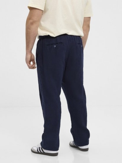 North Latitude 51142 Linbukse med strikk i livet Mørkeblå - Jeans og bukser - Store Bukser og Store Jeans