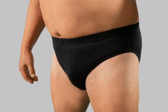 20 Nodi Stretch Cotton Briefs with Embroidered Side Label Black - Undertøy & badetøy - Undertøy store størrelser 