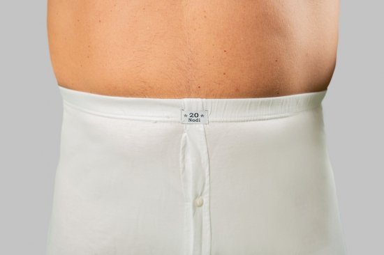 20 Nodi Combed Cotton Jersey Boxer with Front Button Fly White - Undertøy & badetøy - Undertøy store størrelser 
