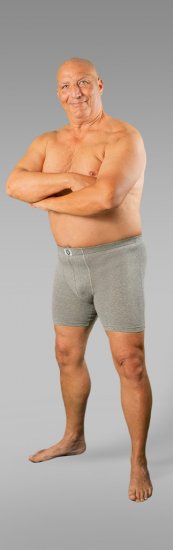 20 Nodi Stretch Cotton Boxer with Embroidered Long Leg Grey - Undertøy & badetøy - Undertøy store størrelser 