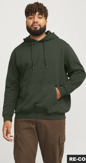 Jack & Jones Bradley Hoodie Dark Green - Gensere og hettegensere - Store hettegensere - 2XL-14XL