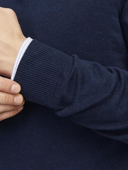 Jack & Jones Emil Knitted Pullover Blue - Gensere og hettegensere - Store hettegensere - 2XL-14XL