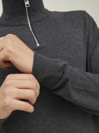 Jack & Jones Emil Knitted Pullover Grey - Gensere og hettegensere - Store hettegensere - 2XL-14XL