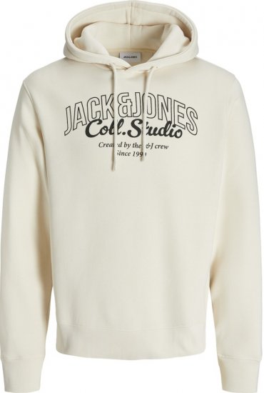 Jack & Jones Makoto Hoodie White - Gensere og hettegensere - Store hettegensere - 2XL-14XL