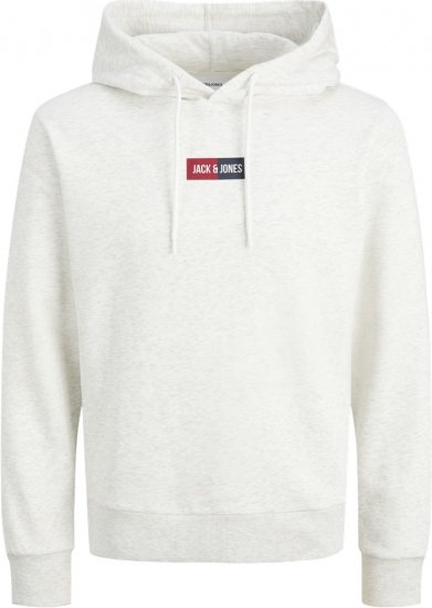 Jack & Jones Pan Hoodie White Melange - Gensere og hettegensere - Store hettegensere - 2XL-14XL