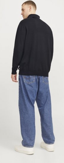 Jack & Jones Basic Knitted Sweater with Rolled Neck Black - Store Klær - Herreklær store størrelser