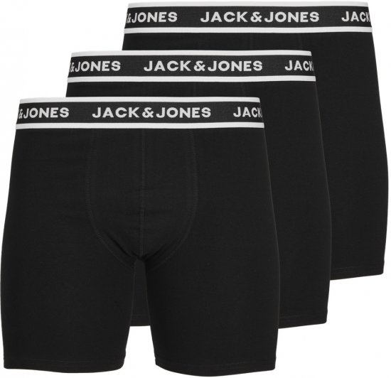 Jack & Jones Solid Boxer 3-Pack Black - Boxershorts - Boksershorts for menn i store størrelser