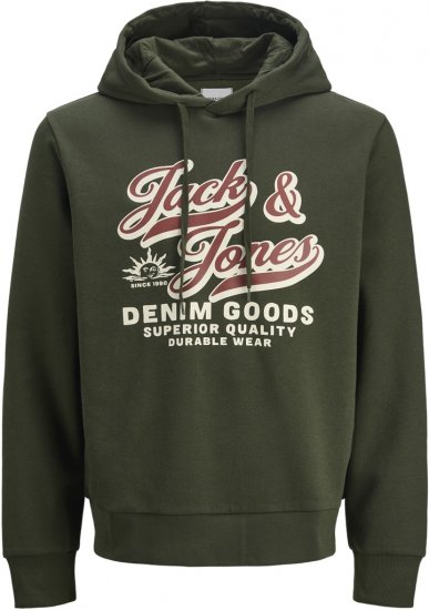 Jack & Jones 2 COL LOGO Hoodie Green - Gensere og hettegensere - Store hettegensere - 2XL-14XL