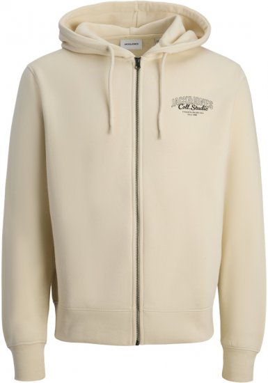 Jack & Jones Makoto Hoodie with Zipper White - Gensere og hettegensere - Store hettegensere - 2XL-14XL