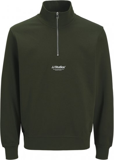 Jack & Jones Soho Sweatshirt with Zipper Green - Gensere og hettegensere - Store hettegensere - 2XL-14XL