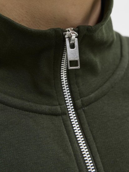 Jack & Jones Soho Sweatshirt with Zipper Green - Gensere og hettegensere - Store hettegensere - 2XL-14XL