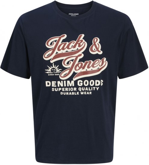 Jack & Jones Logo 2COL T-Shirt Blue - T-skjorter - Store T-skjorter - 2XL-14XL