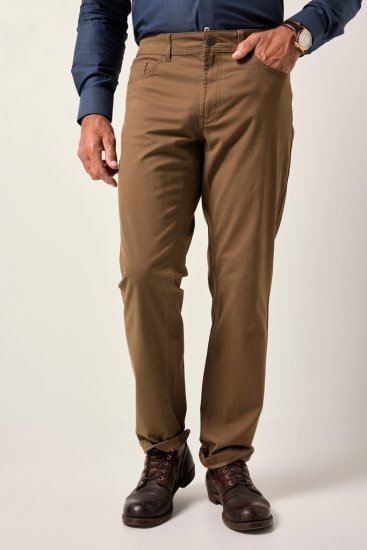 JP1880 Twill Trousers Belly Fit 5-Pocket Brown - Jeans og bukser - Store Bukser og Store Jeans