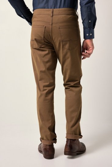 JP1880 Twill Trousers Belly Fit 5-Pocket Brown - Jeans og bukser - Store Bukser og Store Jeans