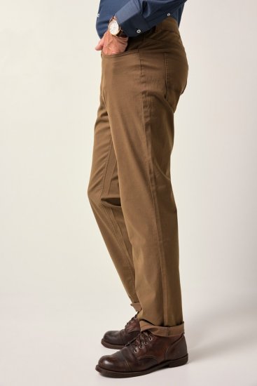 JP1880 Twill Trousers Belly Fit 5-Pocket Brown - Jeans og bukser - Store Bukser og Store Jeans