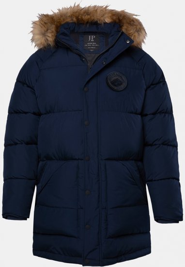 JP1880 Quilted Parka Lightweight and Warm with Faux Fur Hood Navy - Jakker - Store jakker - 2XL-12XL