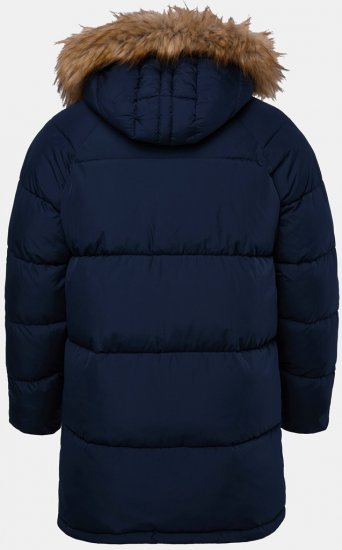 JP1880 Quilted Parka Lightweight and Warm with Faux Fur Hood Navy - Jakker - Store jakker - 2XL-12XL