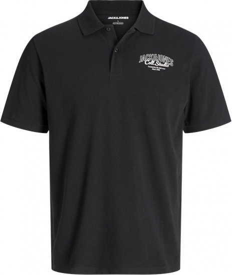 Jack & Jones Makoto Polo Short Sleeve Black - Polo- & piqueskjorter - Poloskjorte i store størrelser - 2XL-8XL