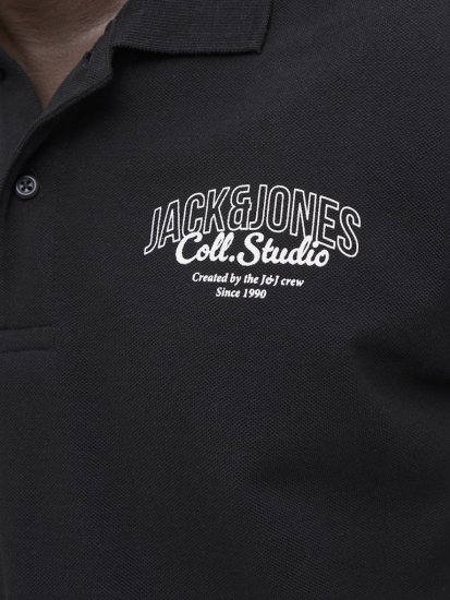 Jack & Jones Makoto Polo Short Sleeve Black - Polo- & piqueskjorter - Poloskjorte i store størrelser - 2XL-8XL