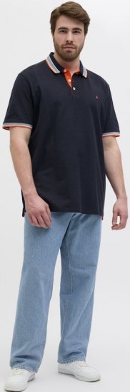 Jack & Jones Paulos Short Sleeve Polo Black Navy - Polo- & piqueskjorter - Poloskjorte i store størrelser - 2XL-8XL