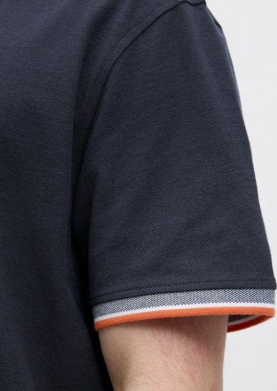 Jack & Jones Paulos Short Sleeve Polo Black Navy - Polo- & piqueskjorter - Poloskjorte i store størrelser - 2XL-8XL