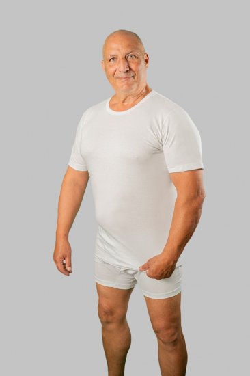 20 Nodi Short Sleeve Crew Neck in Combed Cotton Jersey White - Undertøy & badetøy - Undertøy store størrelser 