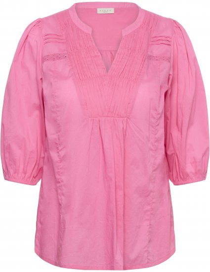 Kaffe Curve Karlia 3/4 Sleeve Blouse Pink - Bluser & tunikaer - 