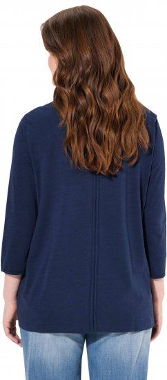 Ulla Popken Queens 3/4 Sleeve Graphic Tee Ink Blue - Trykket T-skjorter for dame - 