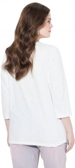 Ulla Popken Fashion Graphic T-Shirt Off-White - Trykket T-skjorter for dame - 